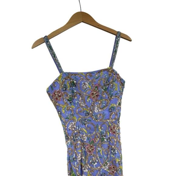 Sherri Hill Purple Fully Beaded Gown Dress Prom Pageant Womens Size 0 - Picture 2 of 16